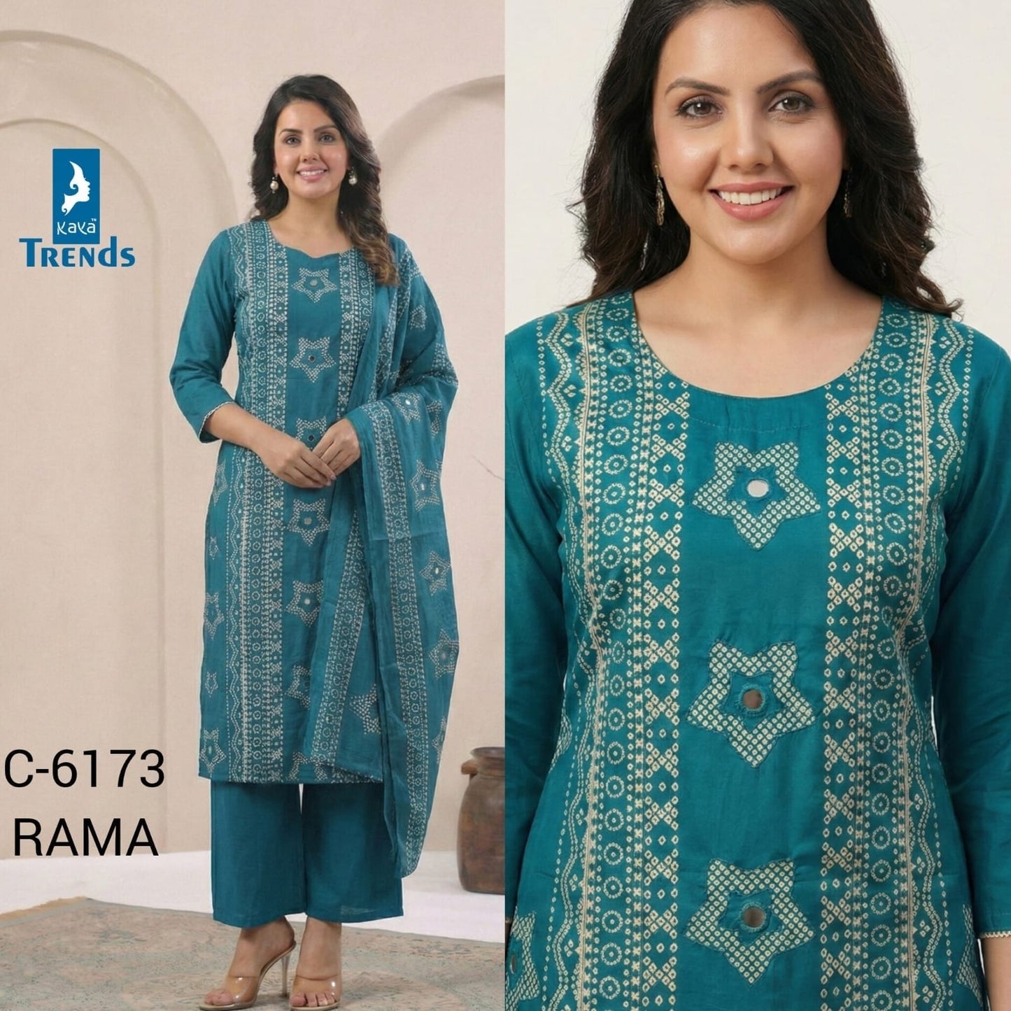 Design 6173 Kaya Readymade Cotton Pant Suits Supplier India