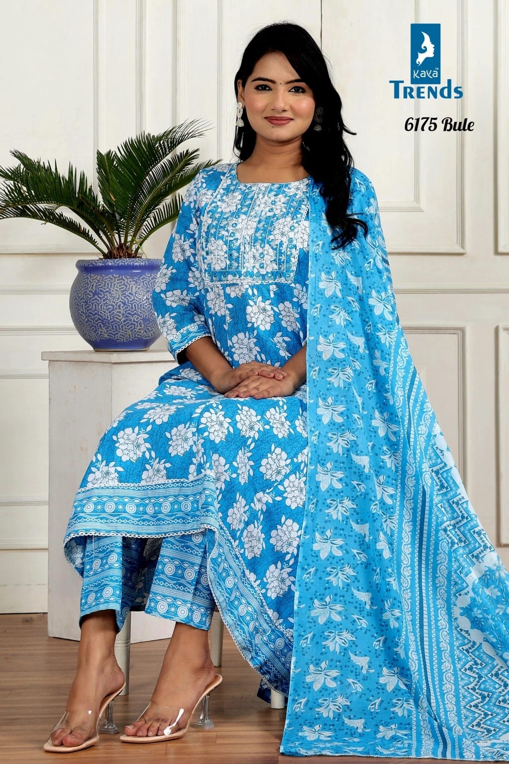 Design 6175 Kaya Cotton Readymade Anarkali Suits Exporter India