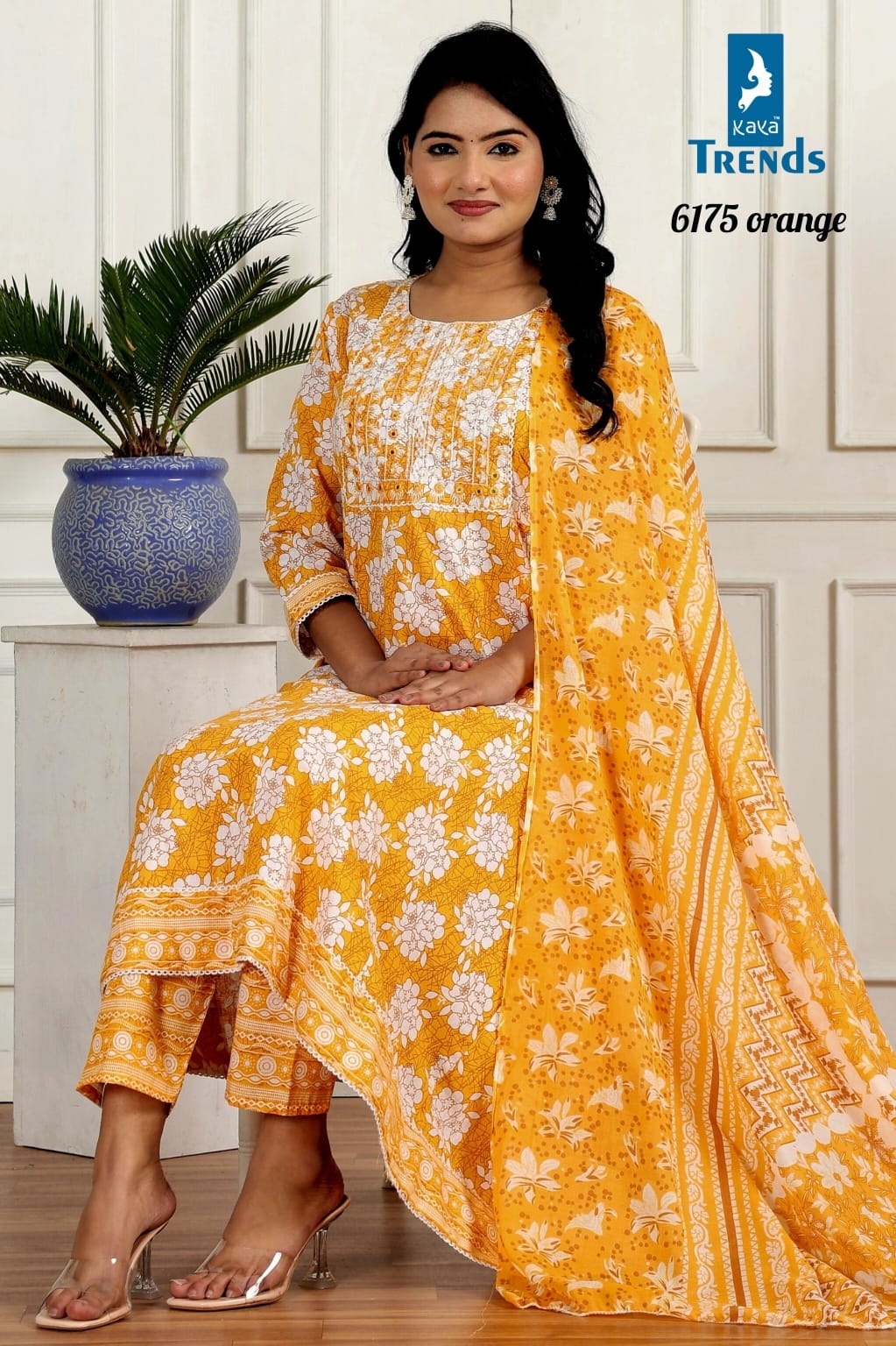 Design 6175 Kaya Cotton Readymade Anarkali Suits Exporter India