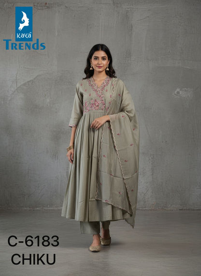 Design 6183 Kaya Trends Roman Silk Readymade Anarkali Suits Manufacturer Gujarat