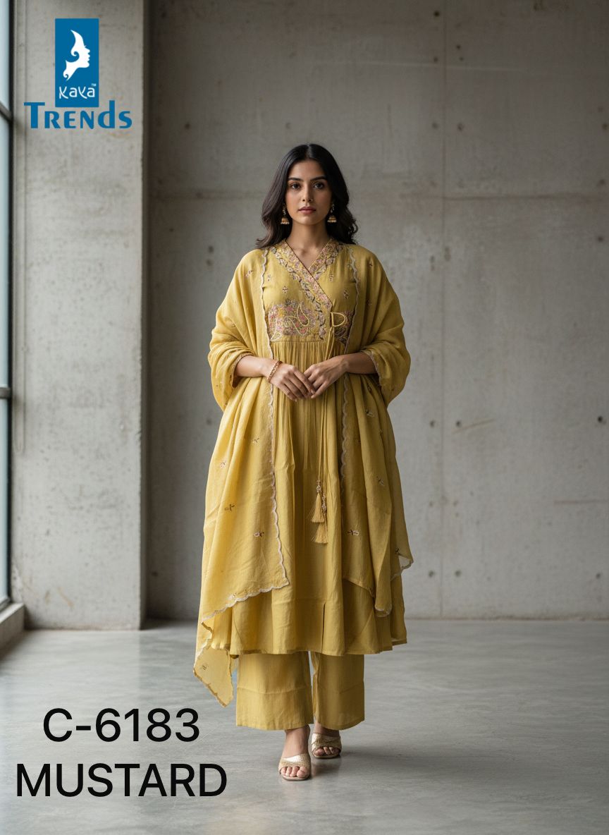 Design 6183 Kaya Trends Roman Silk Readymade Anarkali Suits Manufacturer Gujarat
