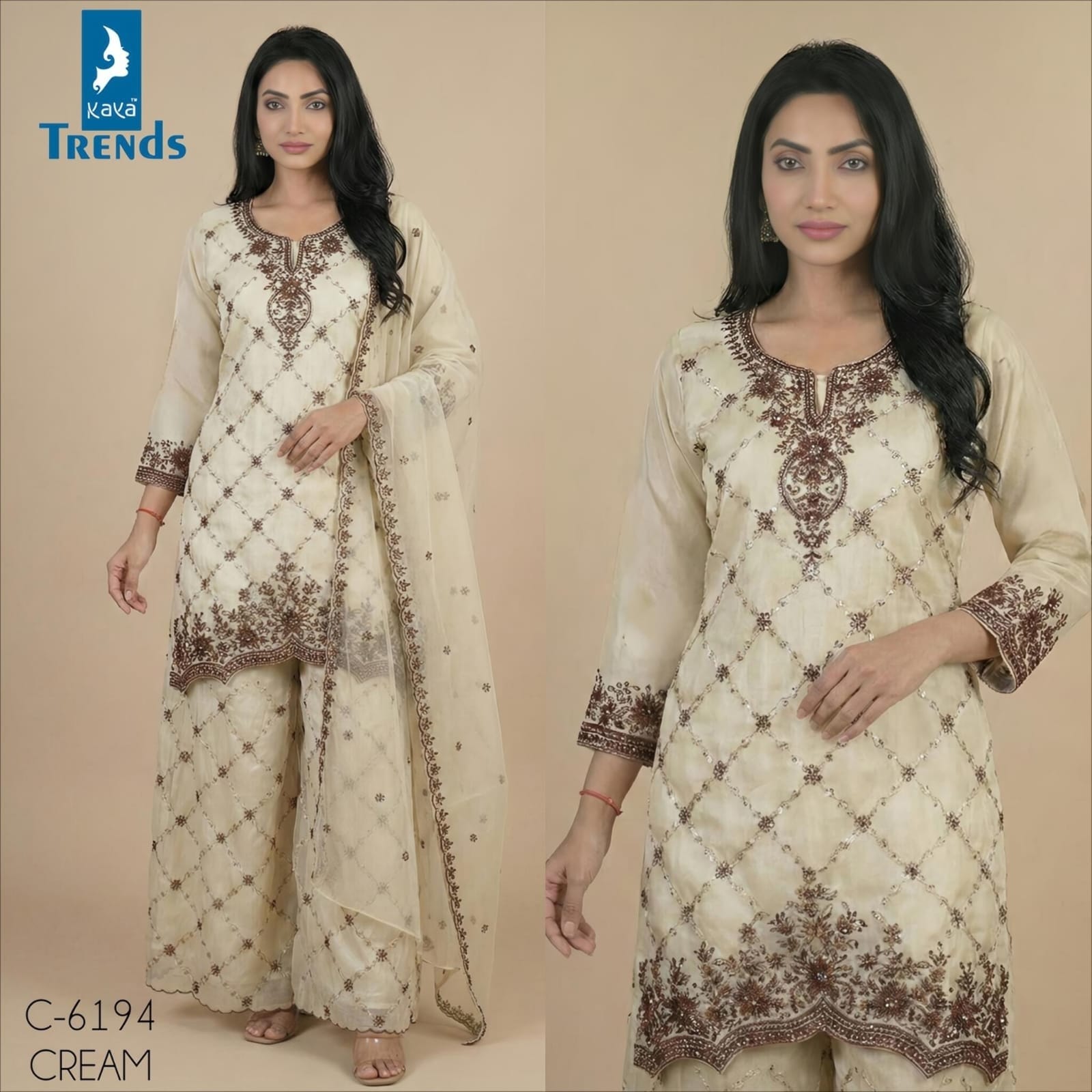 Design 6194 Kaya Silk Readymade Plazzo Style Suits Exporter India