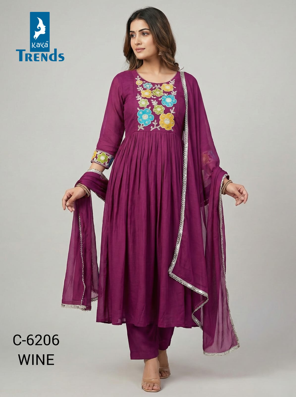 Design 6206 Kaya Trends Chanderi Readymade Anarkali Suits Manufacturer Gujarat