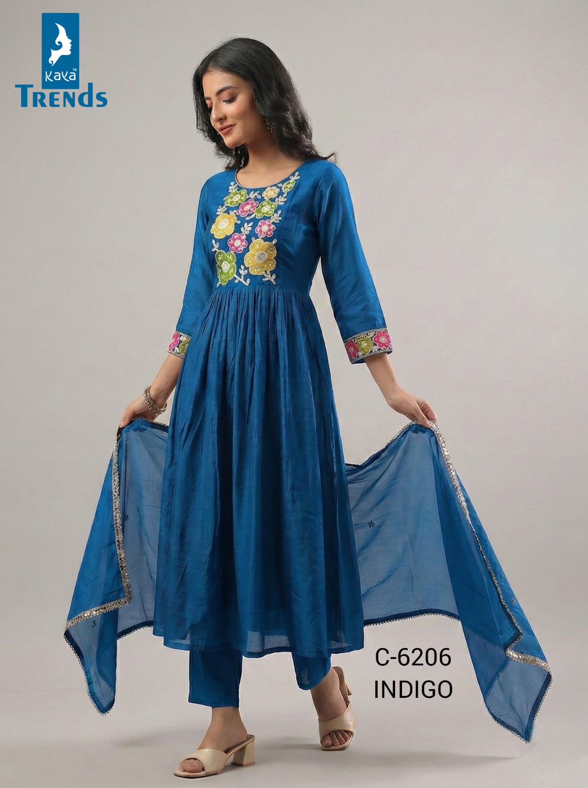 Design 6206 Kaya Trends Chanderi Readymade Anarkali Suits Manufacturer Gujarat