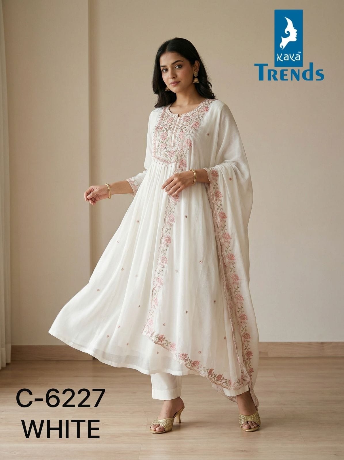white anarkali dress buy ahmedabad Suit Long Net Wala Polyester 34 Off Anarkali Suit Set In Dealers enhancing the wearers silhouette Party Wear Ladies White Cotton