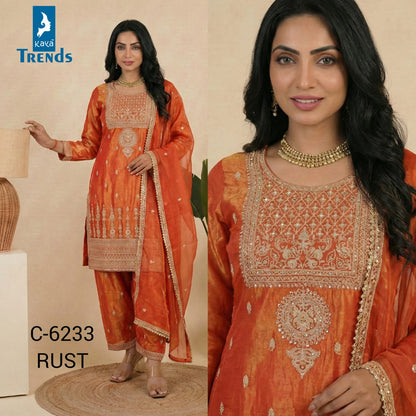 Design 6233 Kaya Trends Satin Readymade Suits Supplier Gujarat