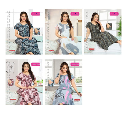 Design 624 Amruta Touch Kavyansika Reyon Night Gowns Manufacturer