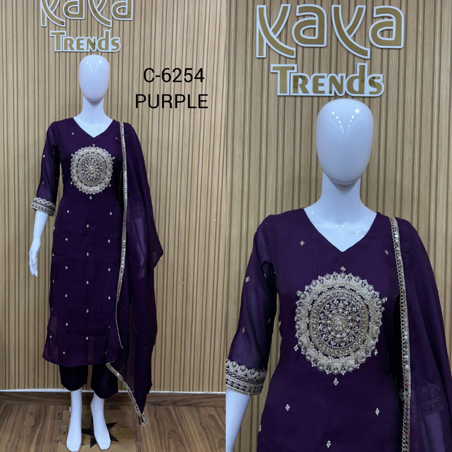 Design 6254 Kaya Trends Chanderi Readymade Pant Style Suits Exporter India