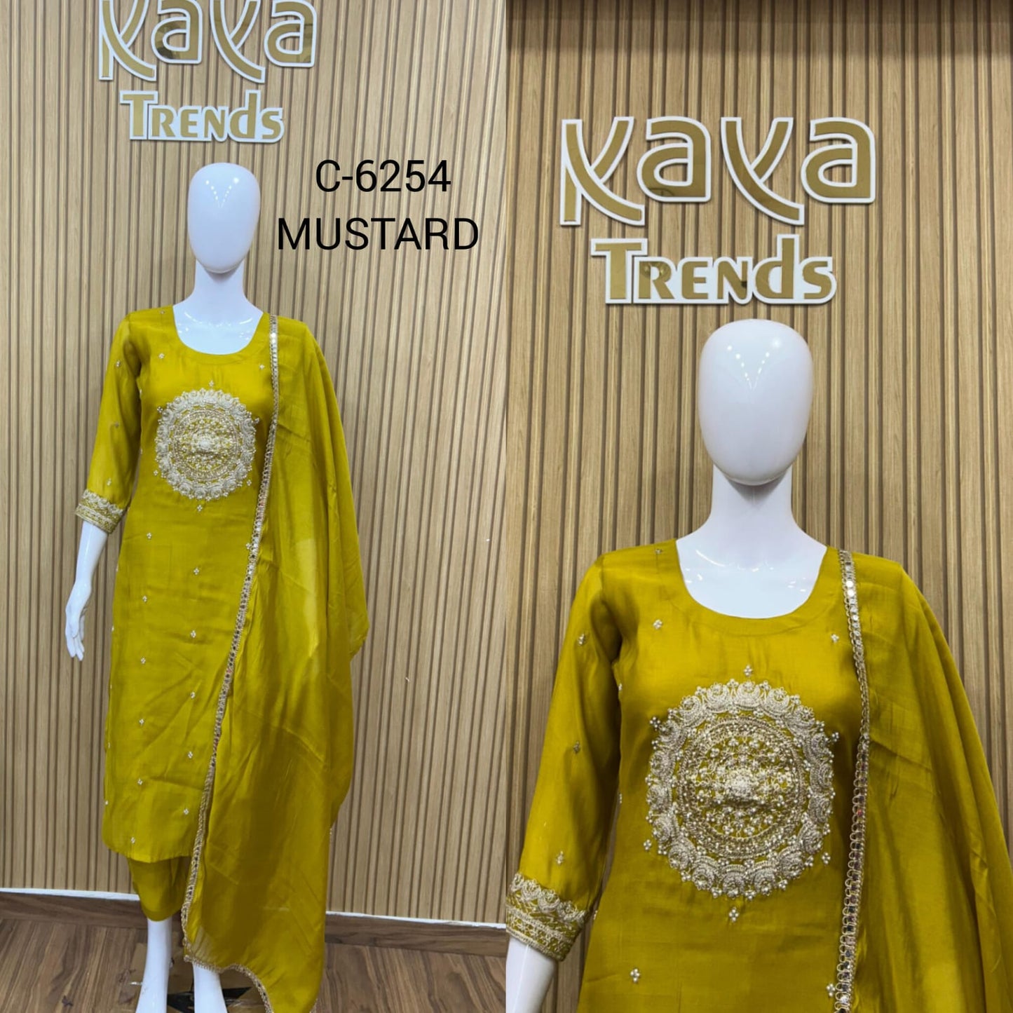 Design 6254 Kaya Trends Chanderi Readymade Pant Style Suits Exporter India