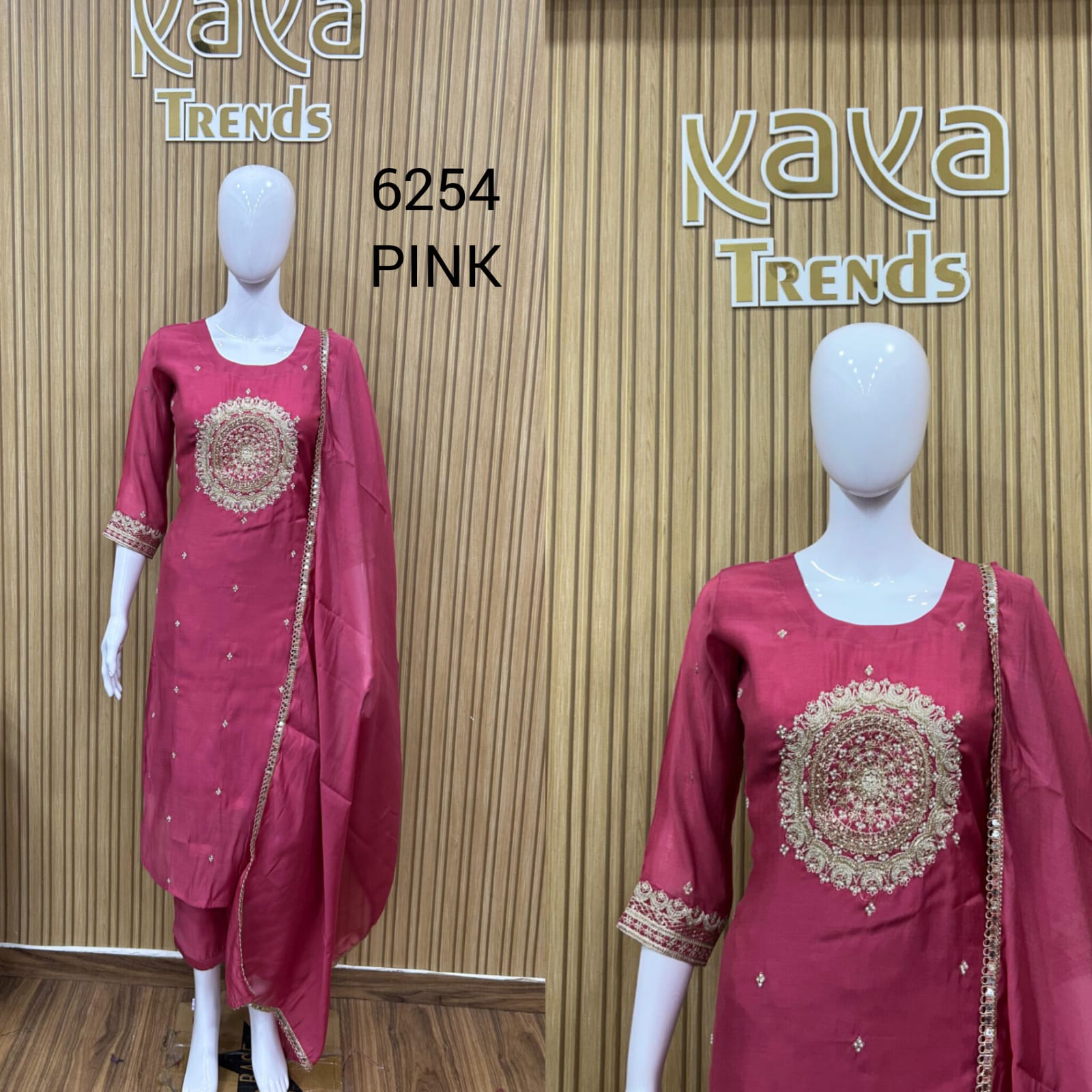 Design 6254 Kaya Trends Chanderi Readymade Pant Style Suits Exporter India