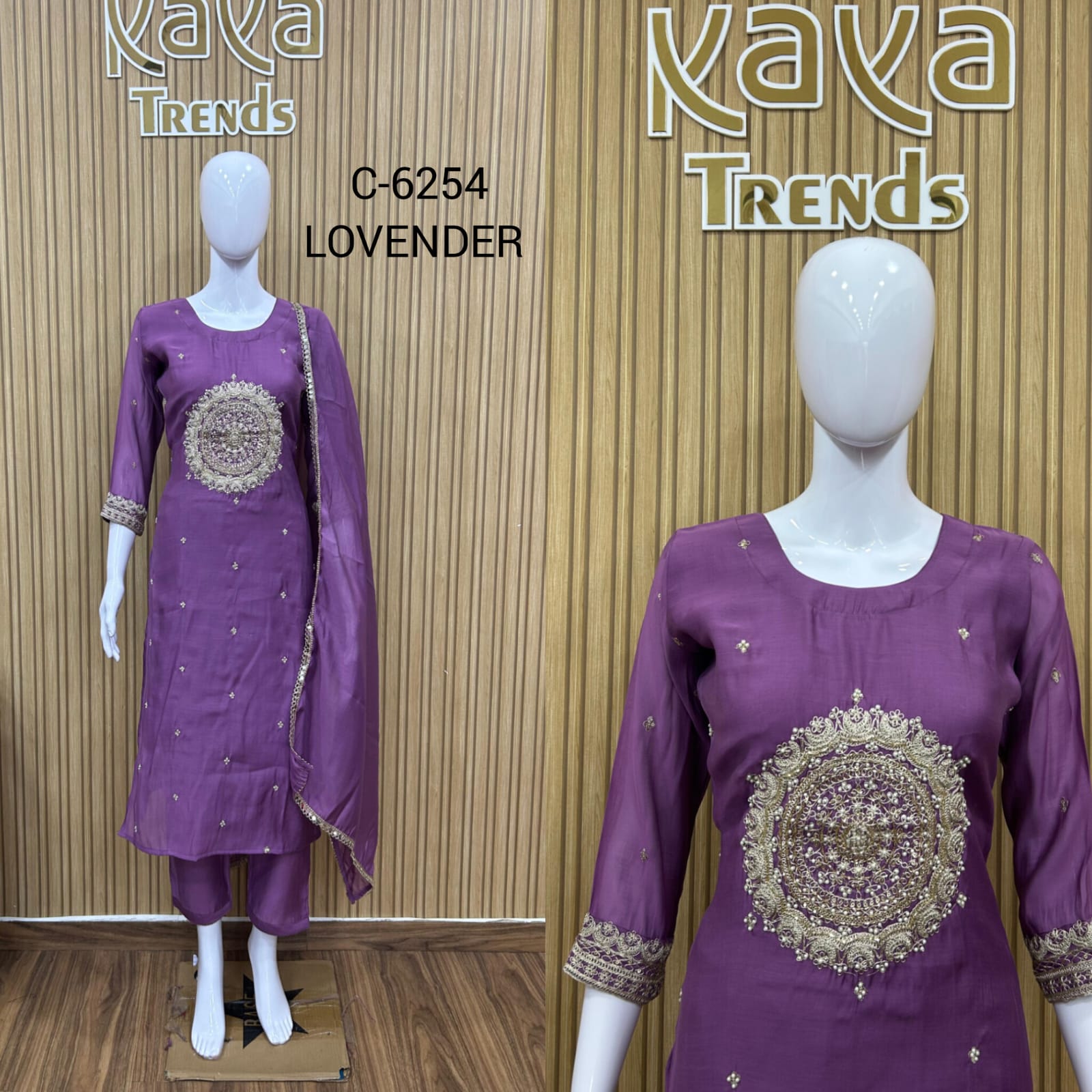 Design 6254 Kaya Trends Chanderi Readymade Pant Style Suits Exporter India