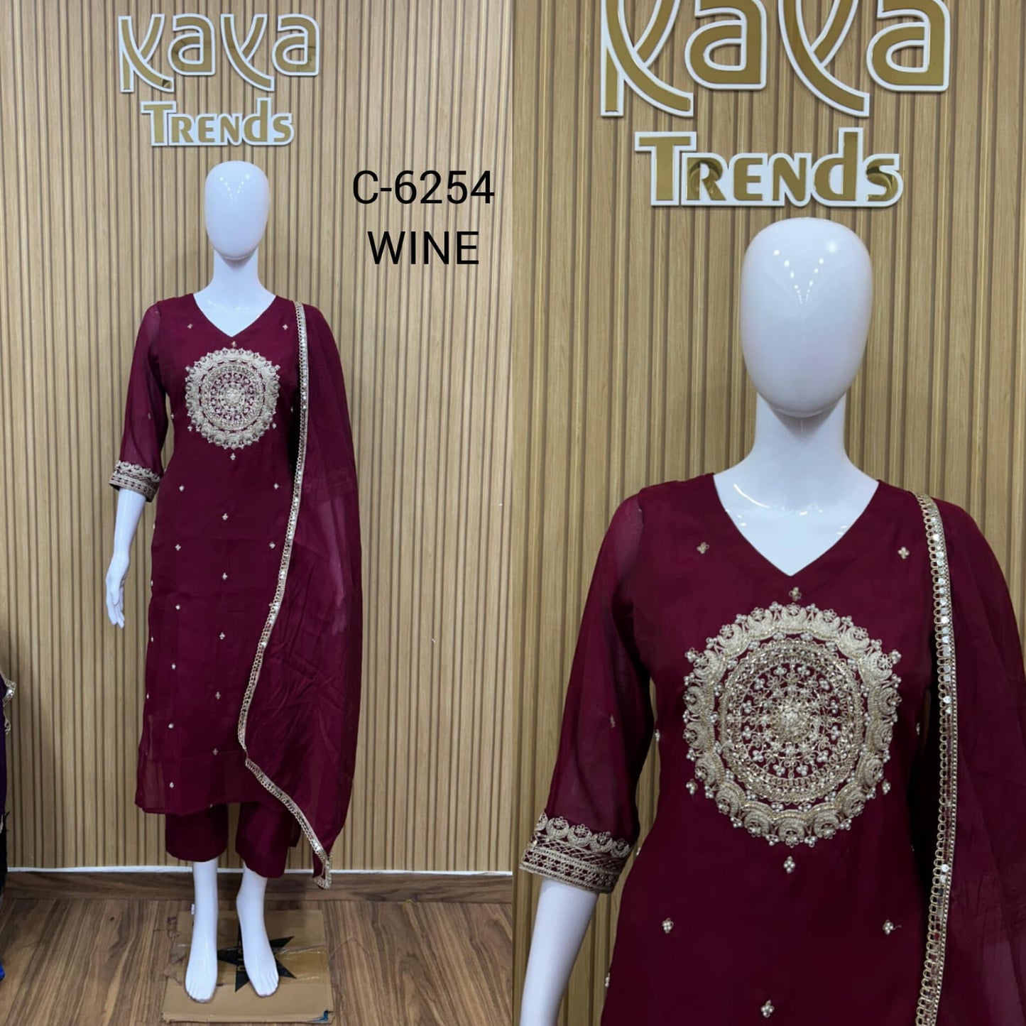 Design 6254 Kaya Trends Chanderi Readymade Pant Style Suits Exporter India