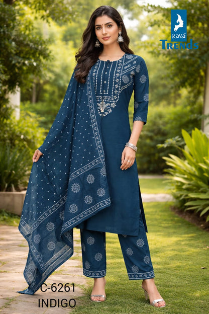 Design 6261 Kaya Trends Readymade Cotton Pant Suits Manufacturer Gujarat