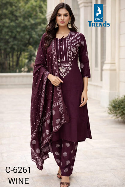 Design 6261 Kaya Trends Readymade Cotton Pant Suits Manufacturer Gujarat
