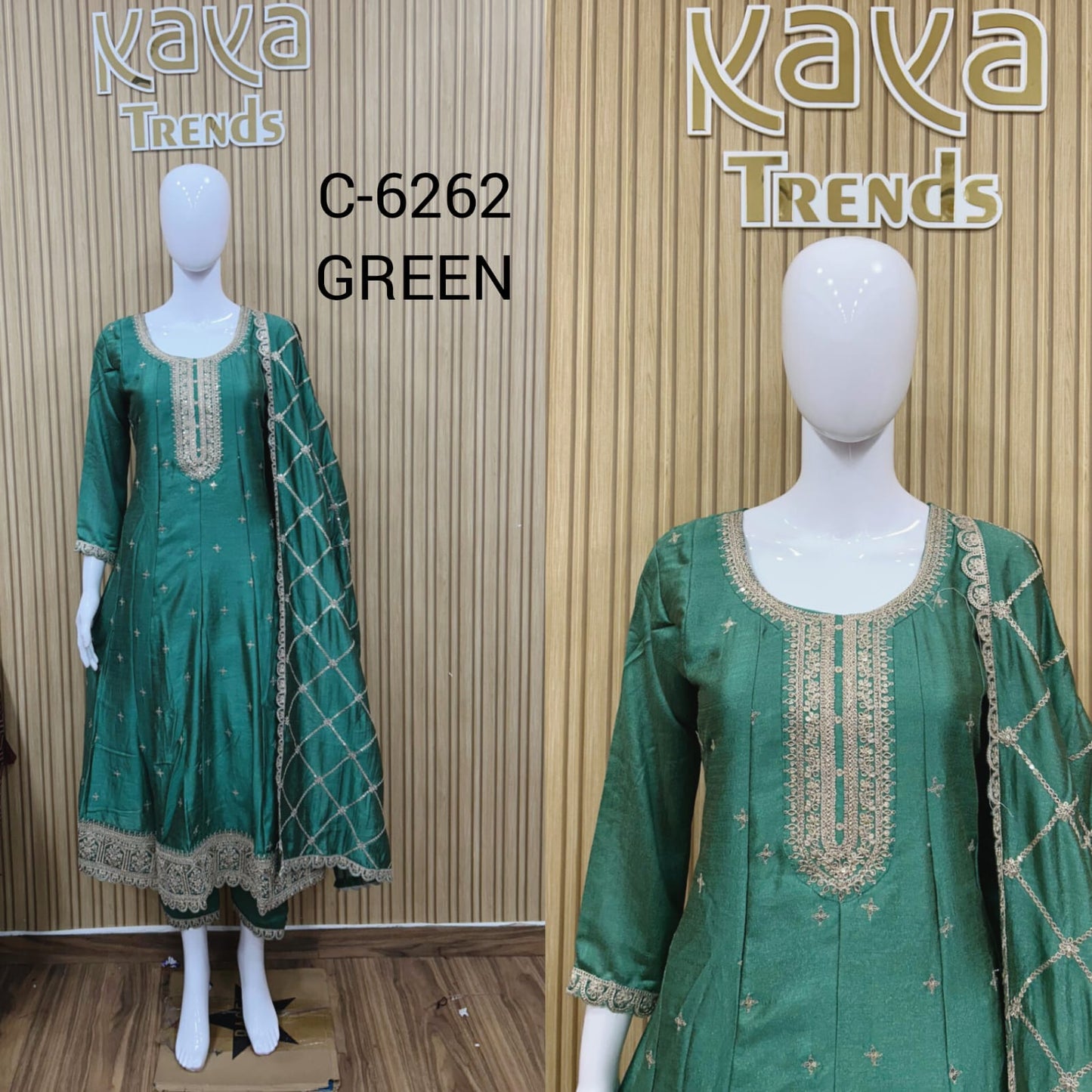 Design 6262 Kaya Trends Vichitra Silk Readymade Anarkali Suits Wholesale Price