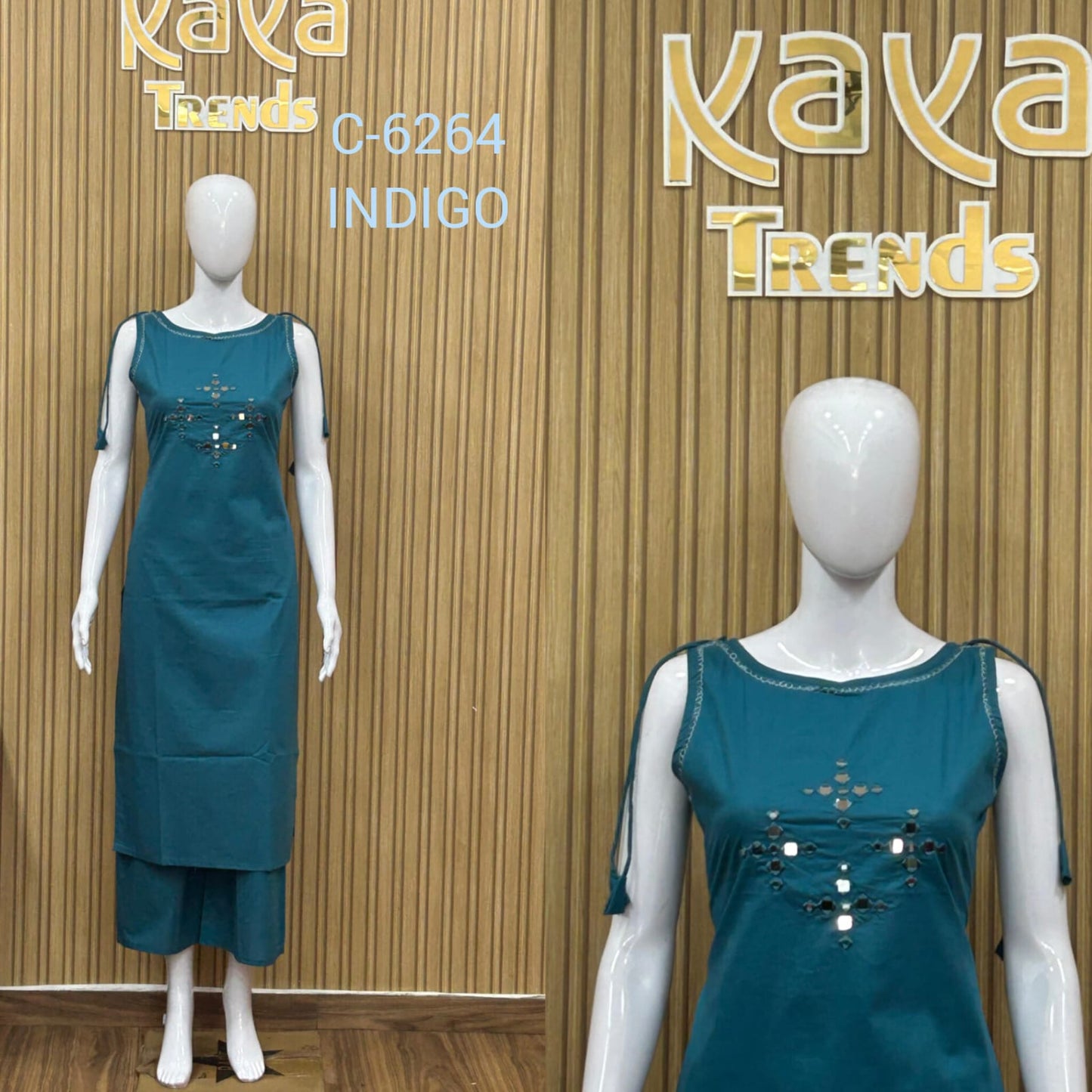 Design 6264 Kaya Trends Cotton Kurti Pant Set Exporter Gujarat