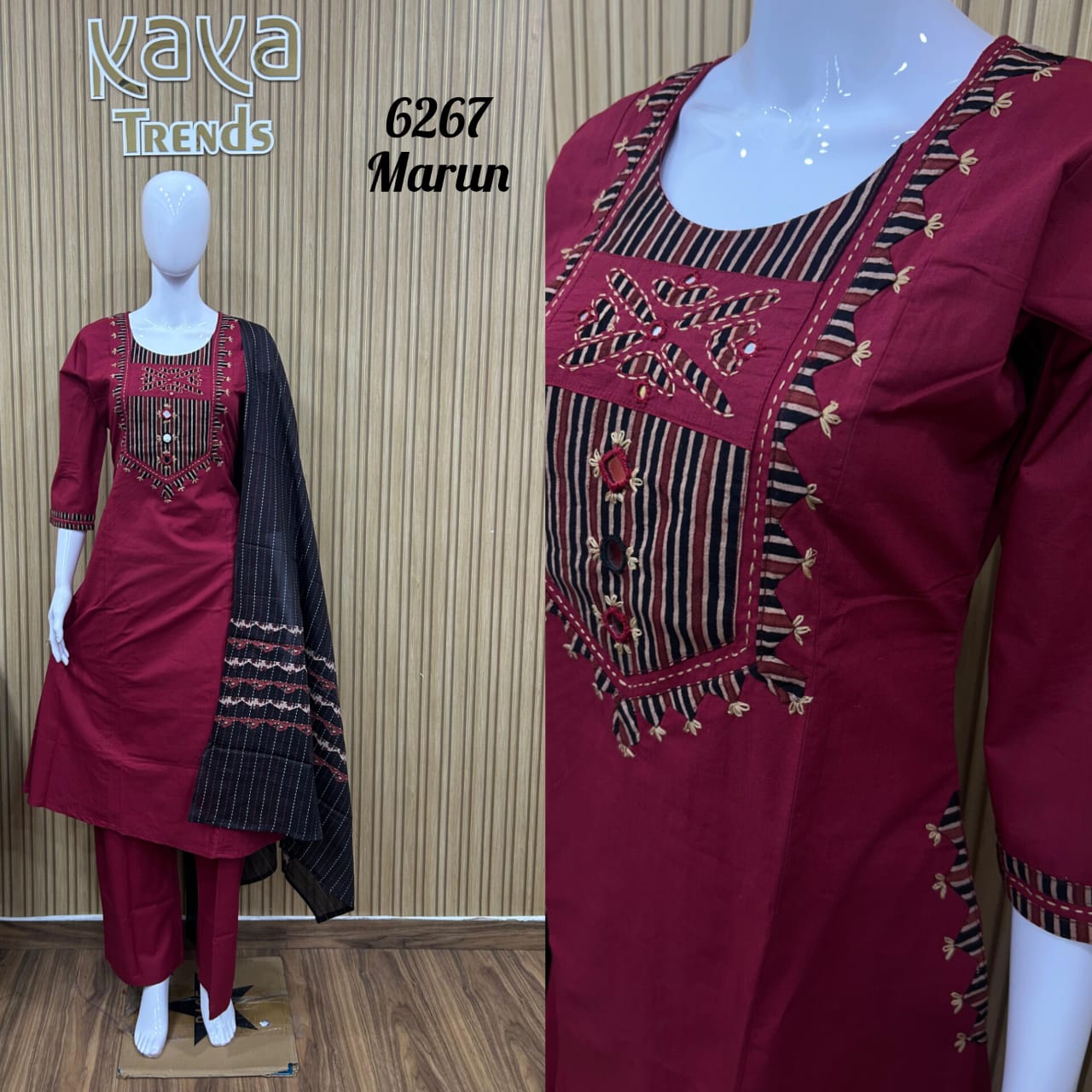 Design 6267 Kaya Trends Cotton Readymade Plazzo Style Suits Wholesale Price