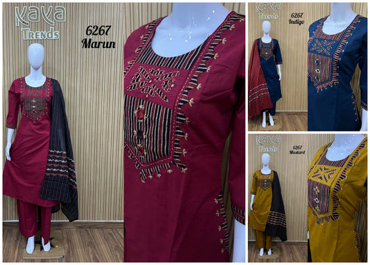 Design 6267 Kaya Trends Cotton Readymade Plazzo Style Suits Wholesale Price