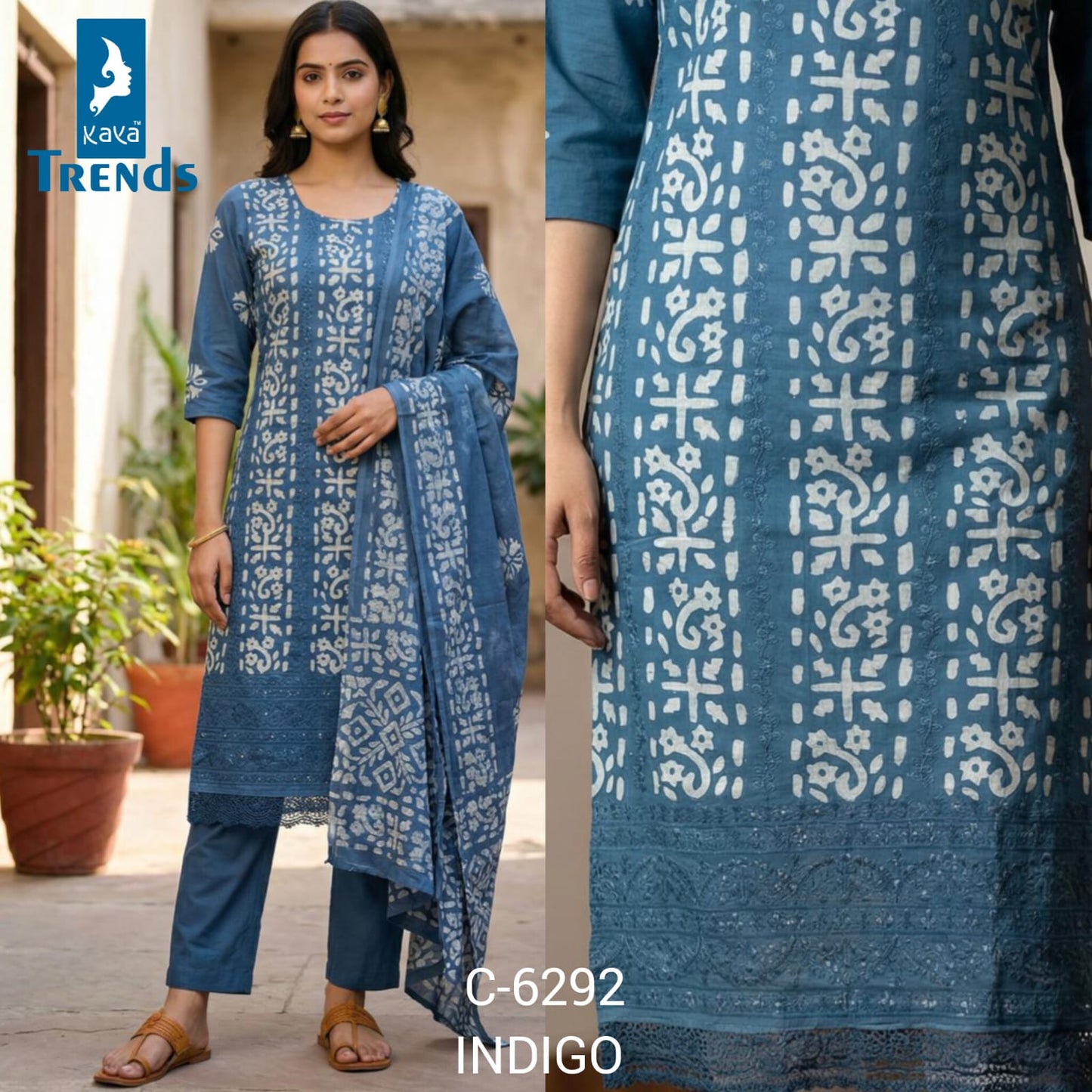 Design 6292 Kaya Trends Readymade Cotton Pant Suits Exporter Gujarat