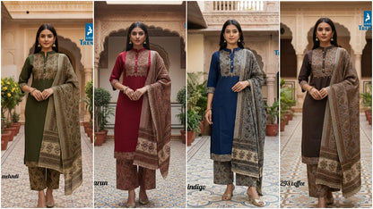 Design 6293 Kaya Trends Cotton Readymade Plazzo Style Suits Wholesale