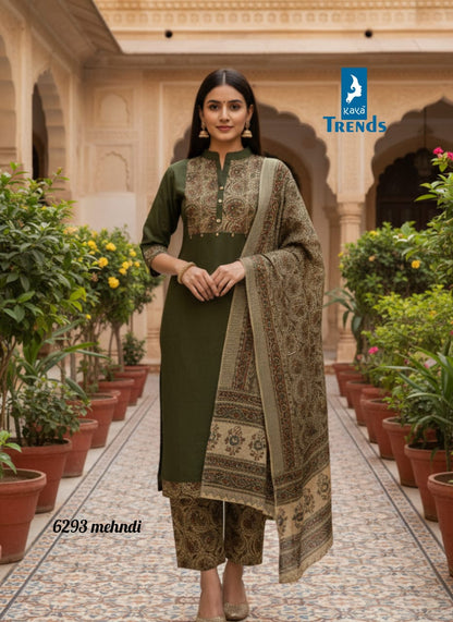 Design 6293 Kaya Trends Cotton Readymade Plazzo Style Suits Wholesale