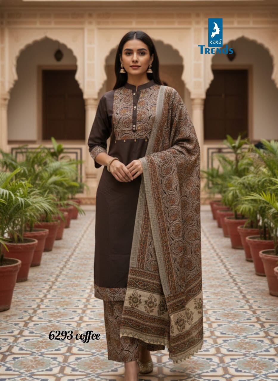Design 6293 Kaya Trends Cotton Readymade Plazzo Style Suits Wholesale