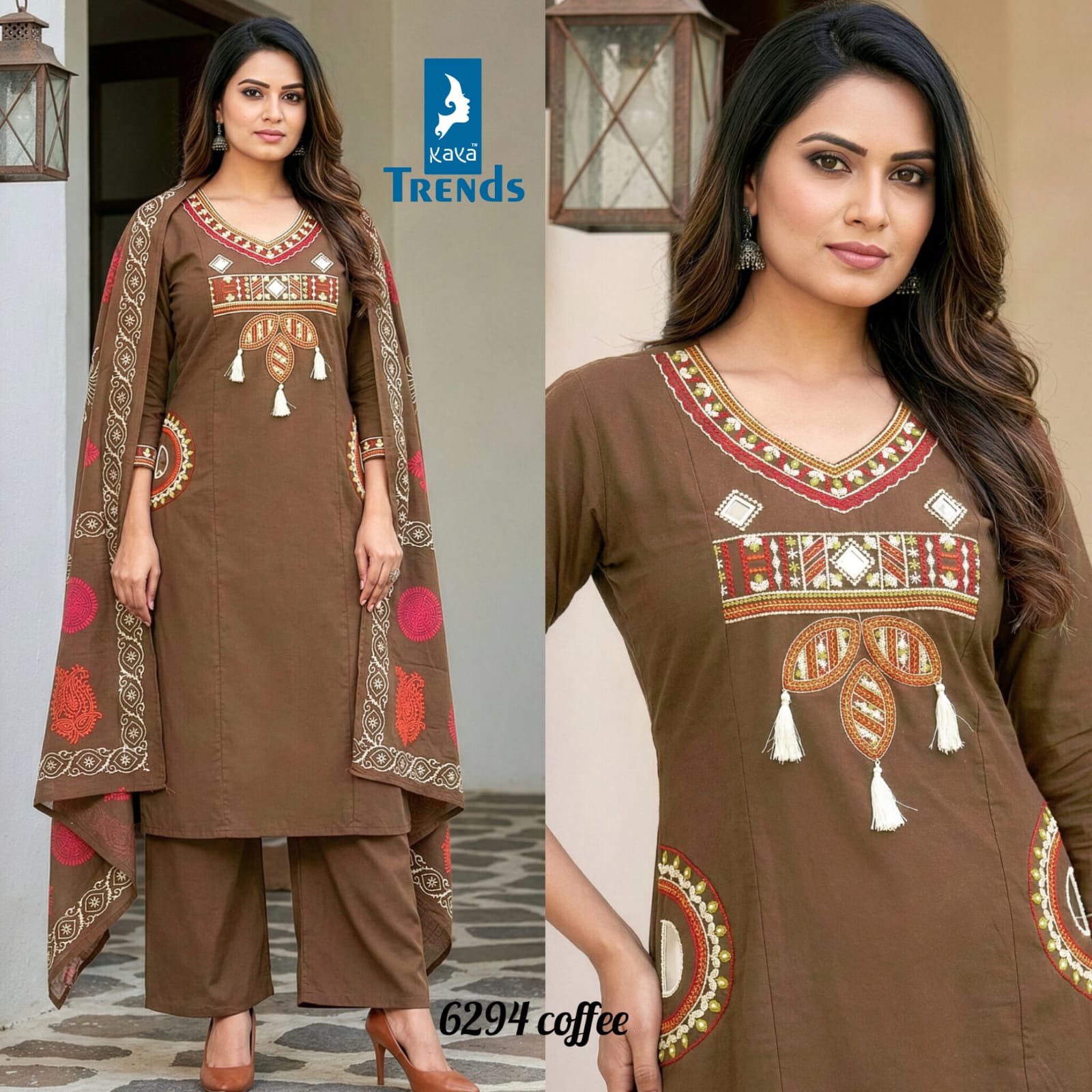 Design 6294 Kaya Trends Cotton Readymade Plazzo Style Suits Wholesaler Gujarat