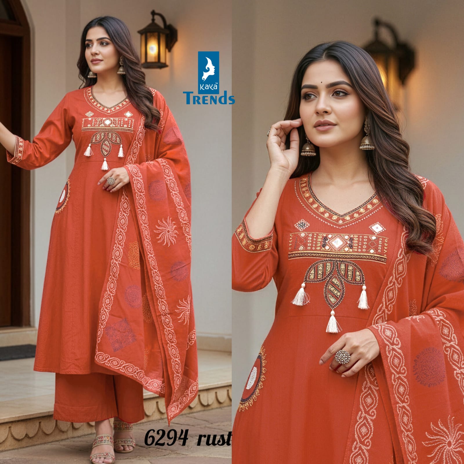 Design 6294 Kaya Trends Cotton Readymade Plazzo Style Suits Wholesaler Gujarat