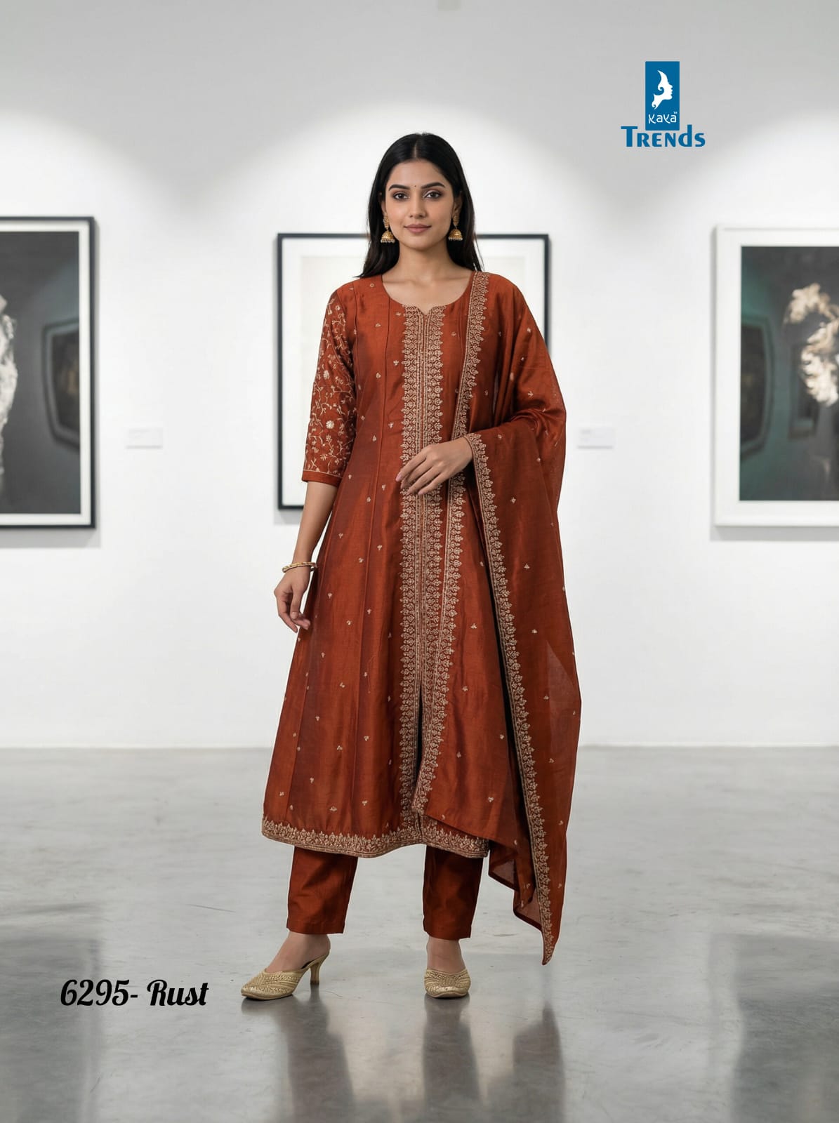 Design 6295 Kaya Trends Vichitra Silk Readymade Pant Style Suits Manufacturer