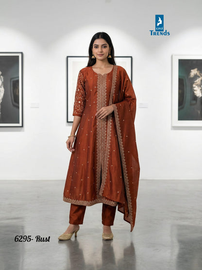 Design 6295 Kaya Trends Vichitra Silk Readymade Pant Style Suits Manufacturer