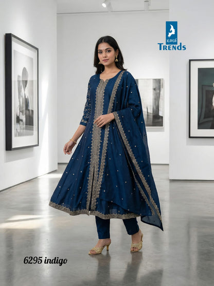 Design 6295 Kaya Trends Vichitra Silk Readymade Pant Style Suits Manufacturer