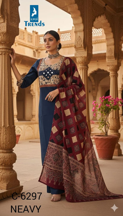 Design 6297 Kaya Trends Readymade Cotton Pant Suits Wholesale Price