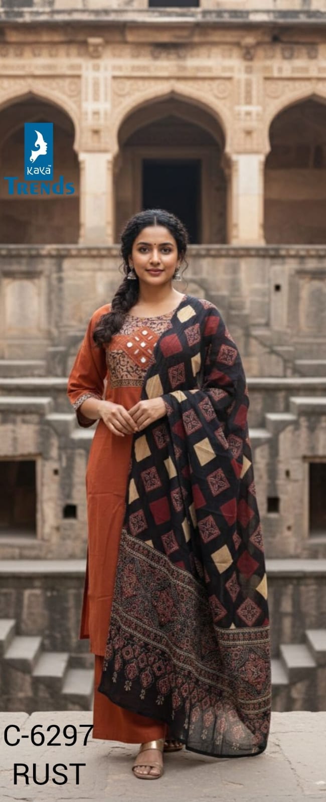 Design 6297 Kaya Trends Readymade Cotton Pant Suits Wholesale Price