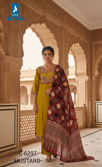 Design 6297 Kaya Trends Readymade Cotton Pant Suits Wholesale Price