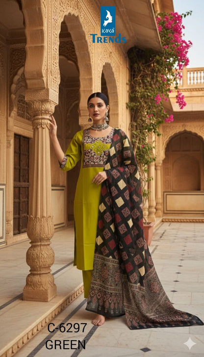 Design 6297 Kaya Trends Readymade Cotton Pant Suits Wholesale Price