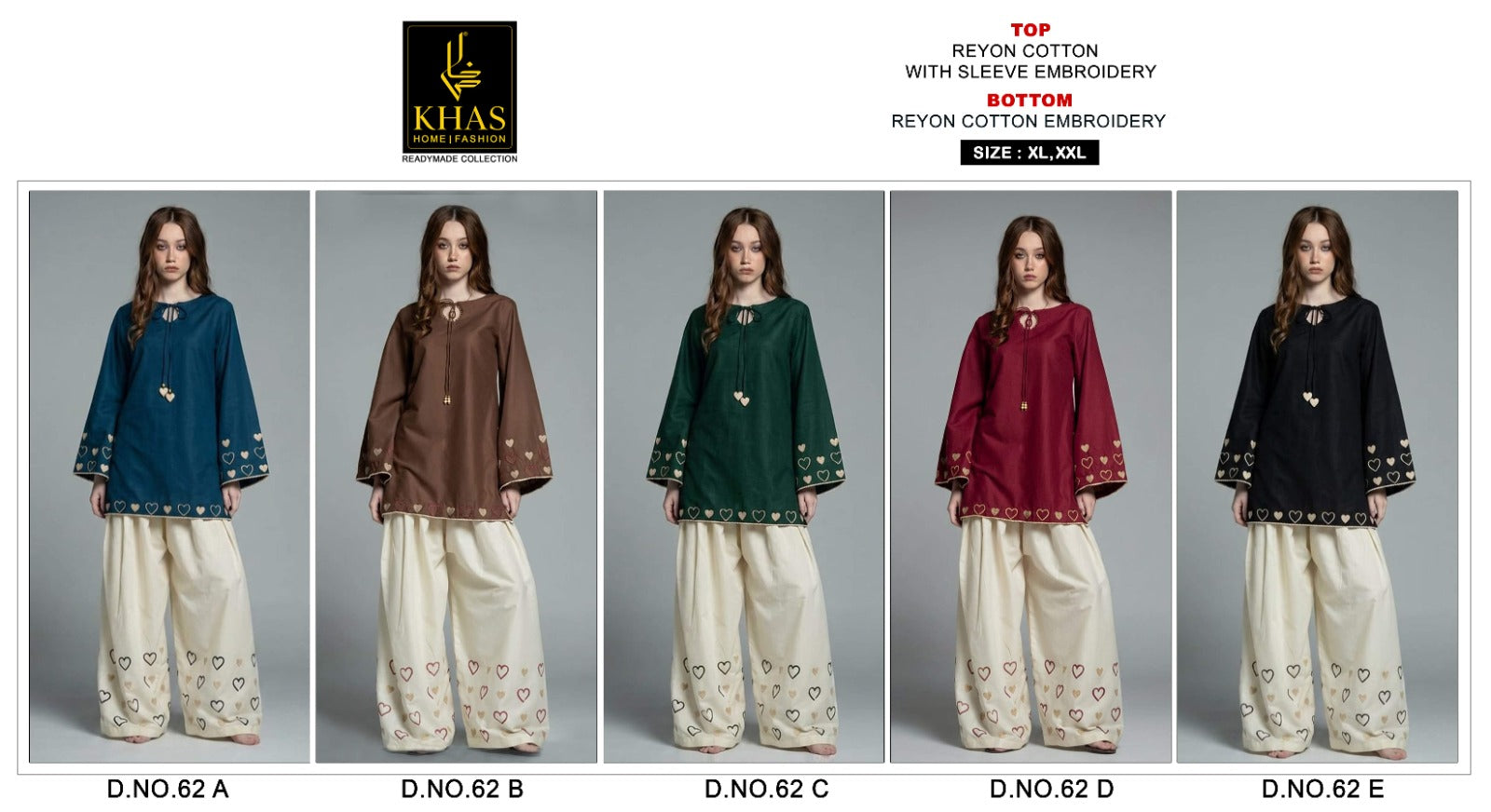 Design 62 Khas Reyon Kurti Bottom Set Manufacturer