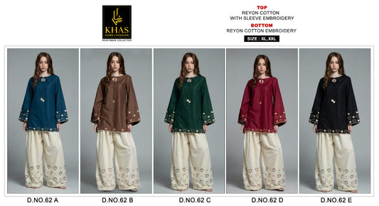 Design 62 Khas Reyon Kurti Bottom Set Manufacturer