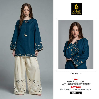 Design 62 Khas Reyon Kurti Bottom Set Manufacturer