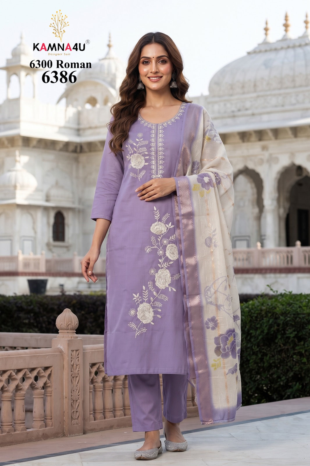 Design 6300 Kamna4U Roman Readymade Pant Style Suits Wholesaler India