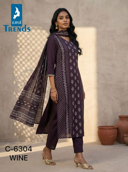 Design 6304 Kaya Trends Readymade Cotton Pant Suits Exporter