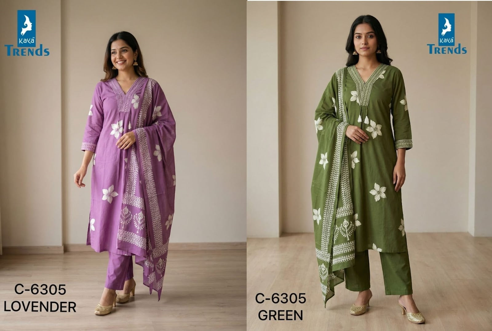Design 6305 Kaya Trends Readymade Cotton Pant Suits Wholesaler