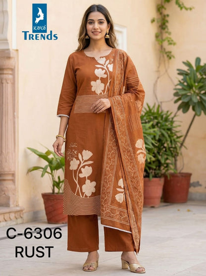 Design 6306 Kaya Trends Readymade Cotton Pant Suits Wholesale Rate
