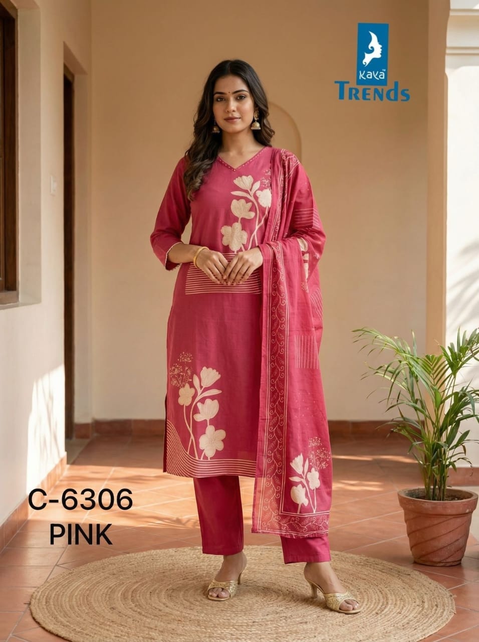 Design 6306 Kaya Trends Readymade Cotton Pant Suits Wholesale Rate
