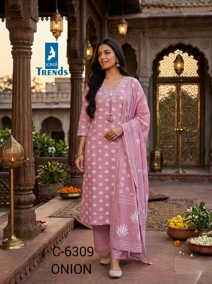 Design 6309 Kaya Trends Readymade Cotton Pant Suits Manufacturer