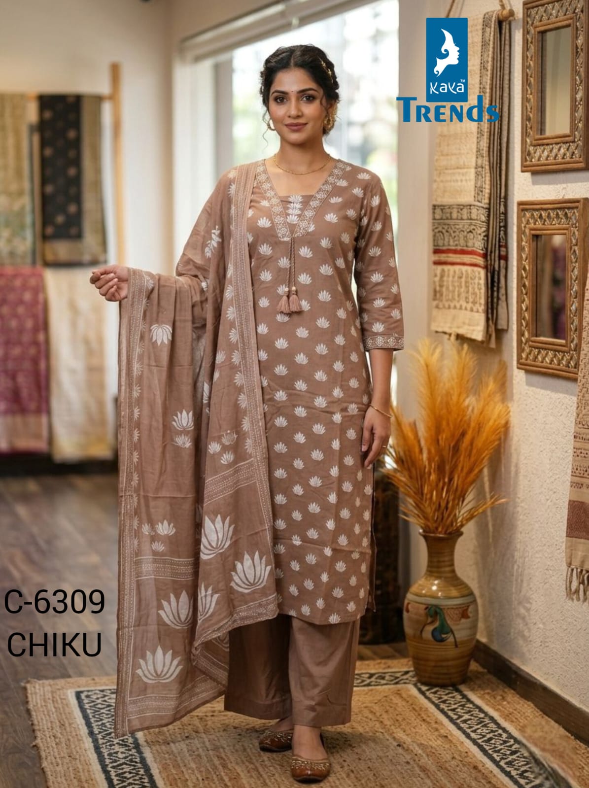 Design 6309 Kaya Trends Readymade Cotton Pant Suits Manufacturer