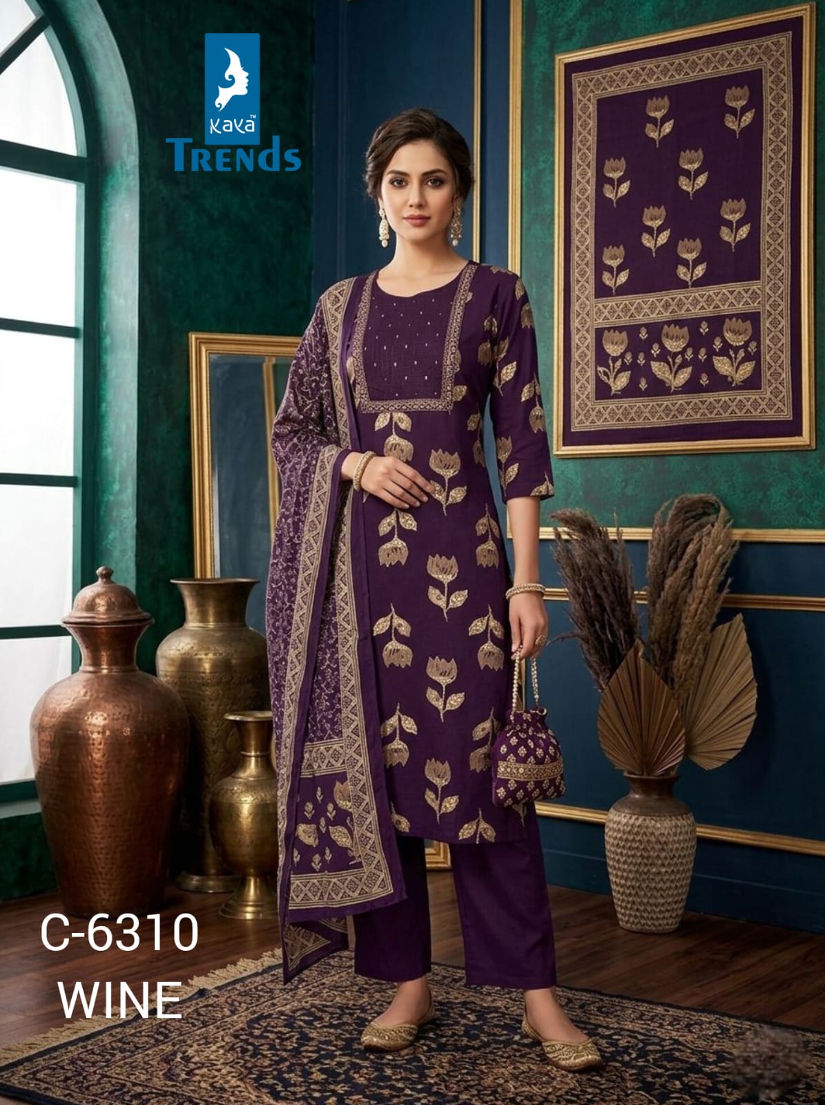 Design 6310 Kaya Trends Readymade Cotton Pant Suits Supplier