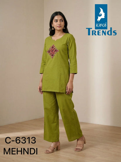 Design 6313 Kaya Trends Cotton Co Ord Set Exporter Gujarat