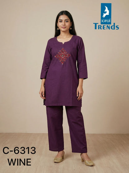 Design 6313 Kaya Trends Cotton Co Ord Set Exporter Gujarat