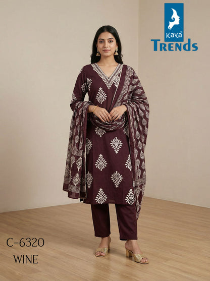 Design 6320 Kaya Trends Readymade Cotton Pant Suits Wholesale