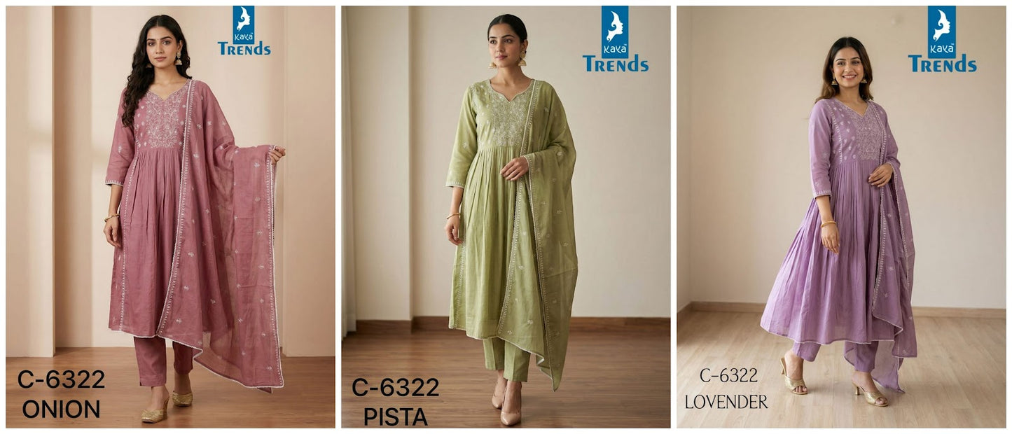 Design 6322 Kaya Trends Cotton Readymade Anarkali Suits Wholesaler Gujarat